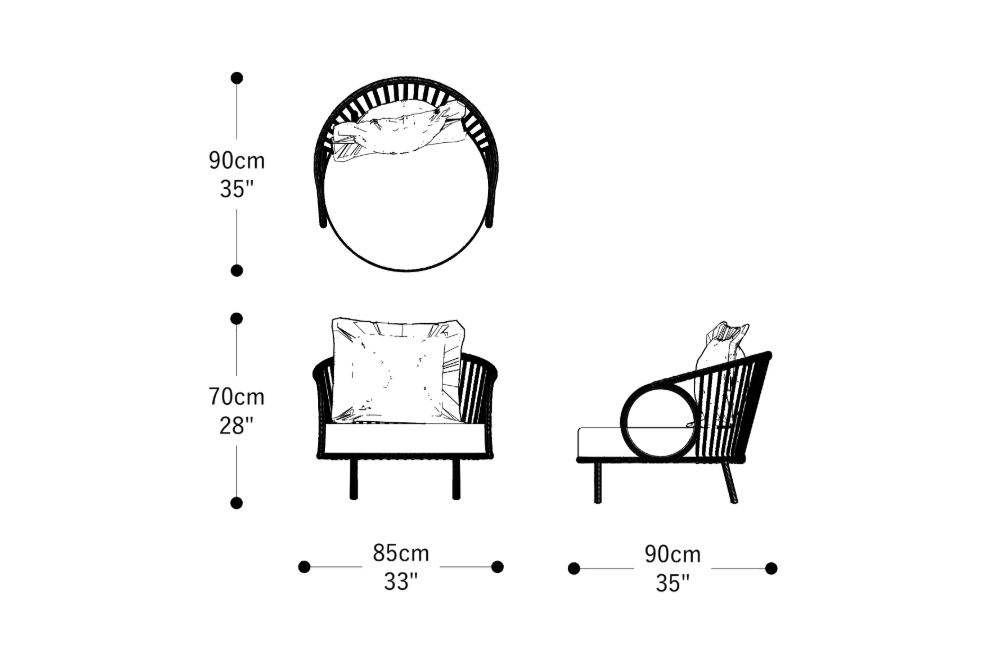 Image of the main dimensions of the product